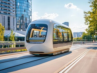 Obraz premium Autonomous vehicle company test track, future of transportation