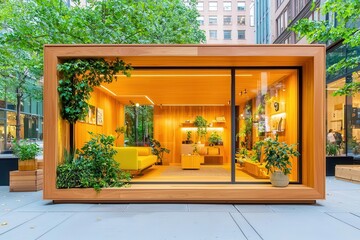 Popup retail store in urban setting, unique brand experience