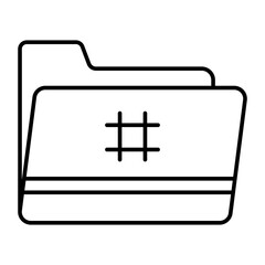 Folder Tag Vector Line Icon Design