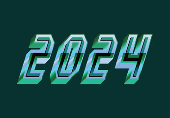 2025 Happy New Year Blue 3D Realistic Decoration Design Abstract Logo Symbol Vector Illustration