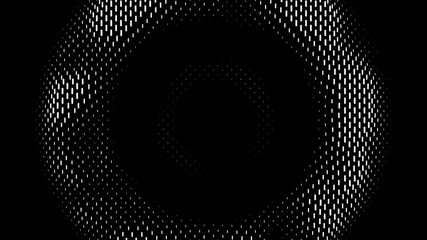 Animated abstract grid pattern 4K data dark background, Loop, black and white. fluid wave animation. 