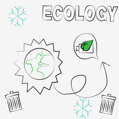 Ecology Icon Set for Environment, Earth, Renewable Energy, Leaf, Recycling, Green Energy,