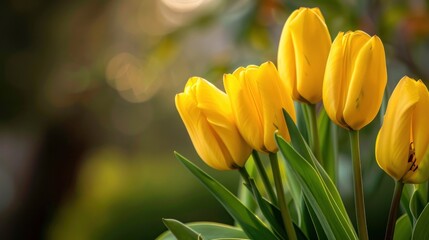 A field of yellow flowers with green leaves