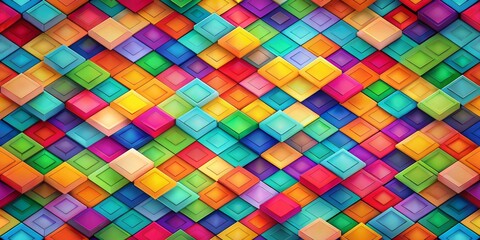 Colorful Geometric Pattern of Cubes, Abstract, 3D, Pattern