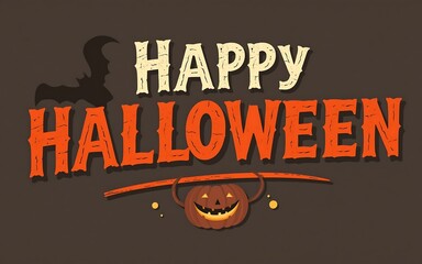 A vintage-style Halloween greeting with orange and white text and a pumpkin, perfect for spooky season celebrations. 
