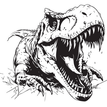 T Rex Attack Stock Vectors. T Rex Attack Illustration on white background