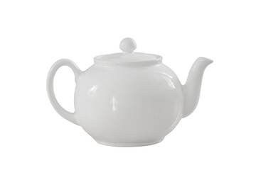 white teapot isolated on white background