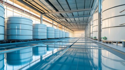 Warehouse roof with rainwater collection systems, environmental sustainability in industrial settings