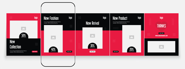 Instagram fashion sale banner template design. creative soft aesthetic social media Instagram story and feed template. Instagram Fashion carousel template. Linkedin carousel social media post design