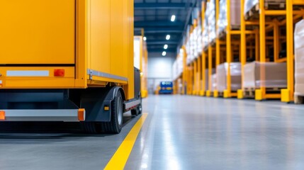 Warehouse with an innovative automated parking system for delivery trucks, smart logistics solutions