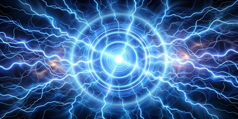 Electric Blue Spiral Abstract Lightning, Digital Art, Energy, Blue, Spiral, Lightning, Abstract