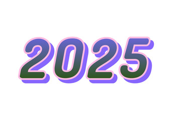 Happy New Year 2025 Design Realistic Decoration Abstract Logo Symbol Vector Illustration