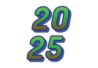 2025 Happy New Year Design Realistic Decoration Abstract Logo Symbol Vector Illustration