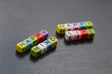 The colorful beaded words 