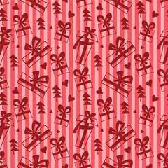 A set of Christmas and New Year drawings in the doodle style. A collection of hand-drawn Christmas gifts.