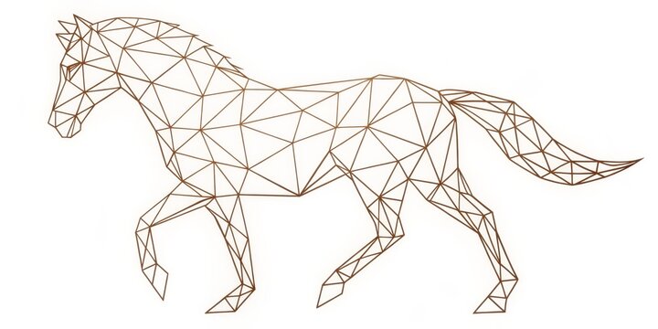 recommend clip art: Geometric Horse, Brown Wireframe, White Background, Animal Illustration, Horse, Wireframe, Geometric