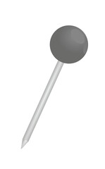Grey push  pin. vector illustration
