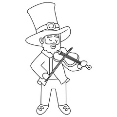 Violin Leprechaun Character Outline