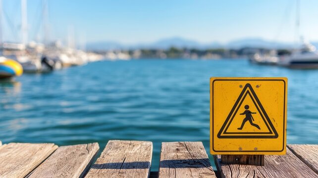 A sign at a marina with cautionary warnings and regulatory guidelines for boating, including speed limits and safety equipment requirements, water safety, controlled caution