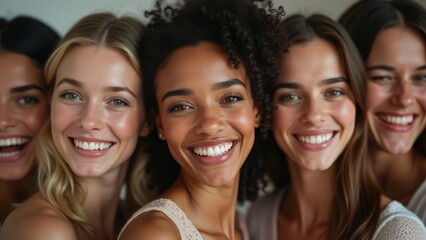 Obraz premium Diverse Beauty Smiles Together