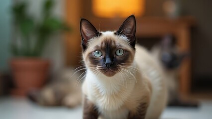 Charming Siamese Cat Portrait