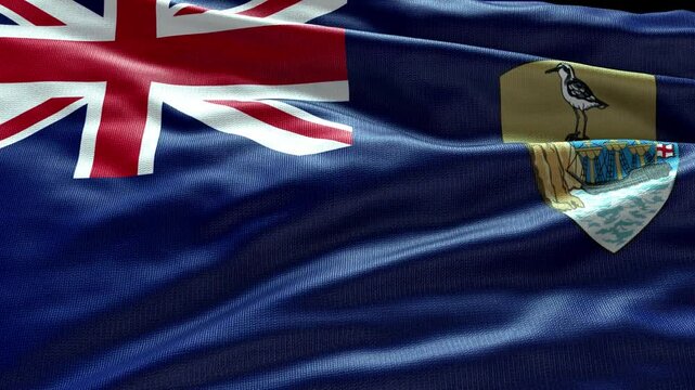4k render Saint Helena Ascension and Tristan da Cunha Flag video waving in wind Saint Helena Ascension and Tristan da Cunha Flag Wave Loop waving in wind Rerender 4k animation 