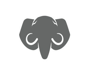 Creative Grey Elephant Head Logo Vector Symbol Design Illustration