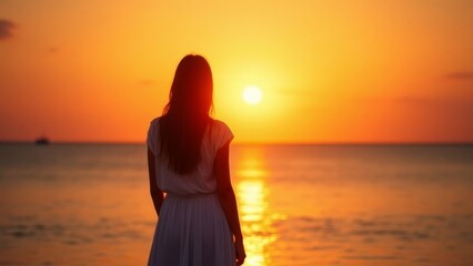 Fototapeta premium Silhouette at Sunset Beach