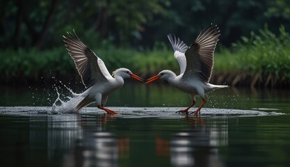Dynamic Dance of Two Birds