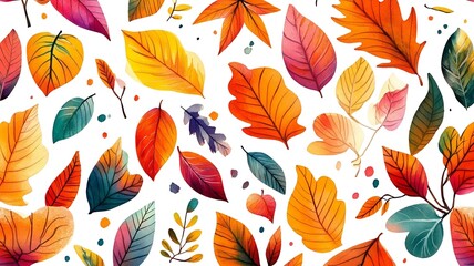 Obraz premium seamless pattern with autumn leaves