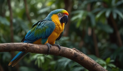 Obraz premium Vibrant Parrot Perched in Nature
