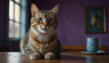 Charming Cat with Striking Blue Eyes