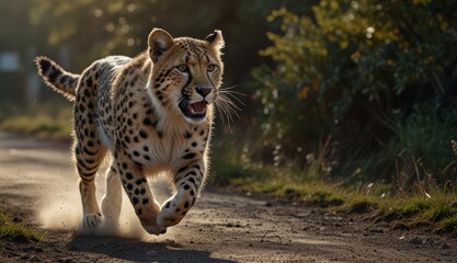 Obraz premium Majestic Leopard in Motion