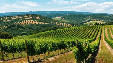 Fototapeta premium Vineyard Landscape in Italy