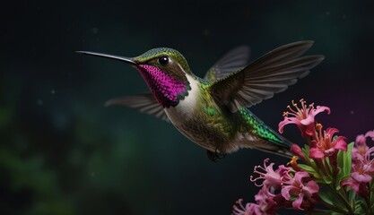 Fototapeta premium Vibrant Hummingbird in Flight