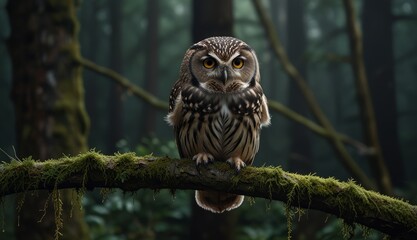 Majestic Owl in Enchanted Forest