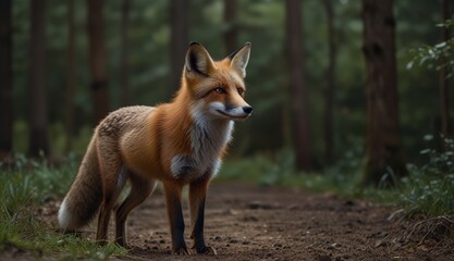 Majestic Red Fox in Forest
