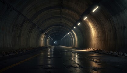 Obraz premium Mysterious Underground Tunnel View