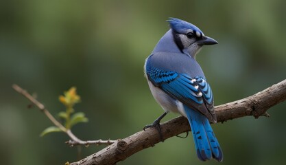 Beautiful Blue Jay on a Branch