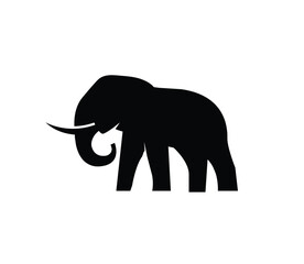 Creative Black Elephant Shape Walking Logo Vector Symbol Design Illustration
