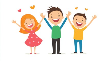 Fototapeta premium Joyous People Celebrating, hand up