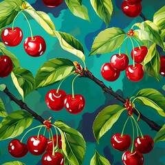 seamless pattern with cherries