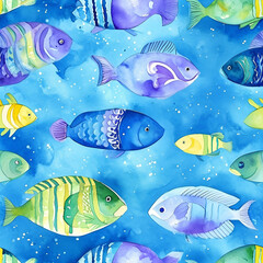 seamless pattern with fishes