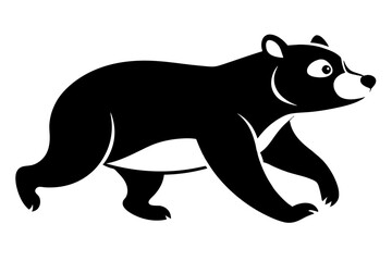  A black and white Bear animal running looking on camera vector art illustration