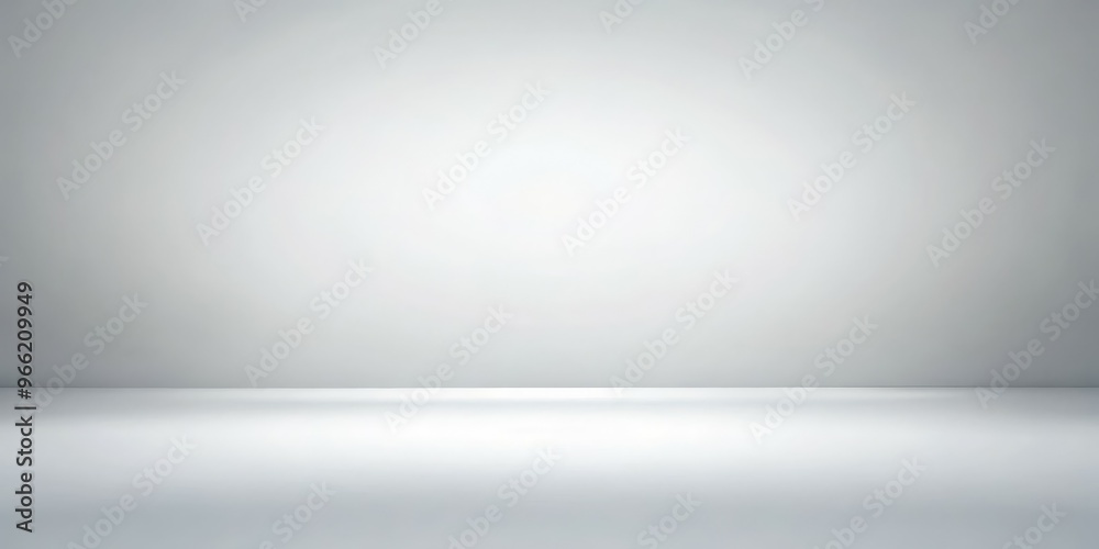 Wall mural empty white studio room with a single light source, photography background, white background, studio