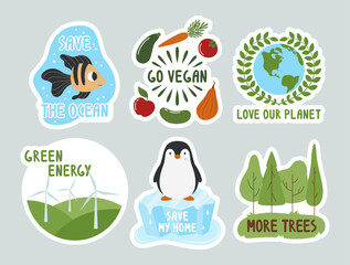 Vector set of eco stickers