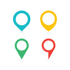 Map pin icon set. Vector illustration