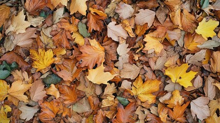 Obraz premium A carpet of autumn leaves after a fall of rain