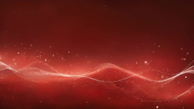 Abstract Red Wave Particle Background