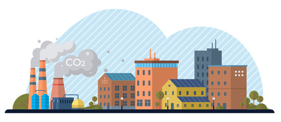 Carbon dioxide vector illustration. Climate change, driven by carbon dioxide emissions, affects ecosystems worldwide The carbon dioxide crisis prompts innovative solutions for environmental